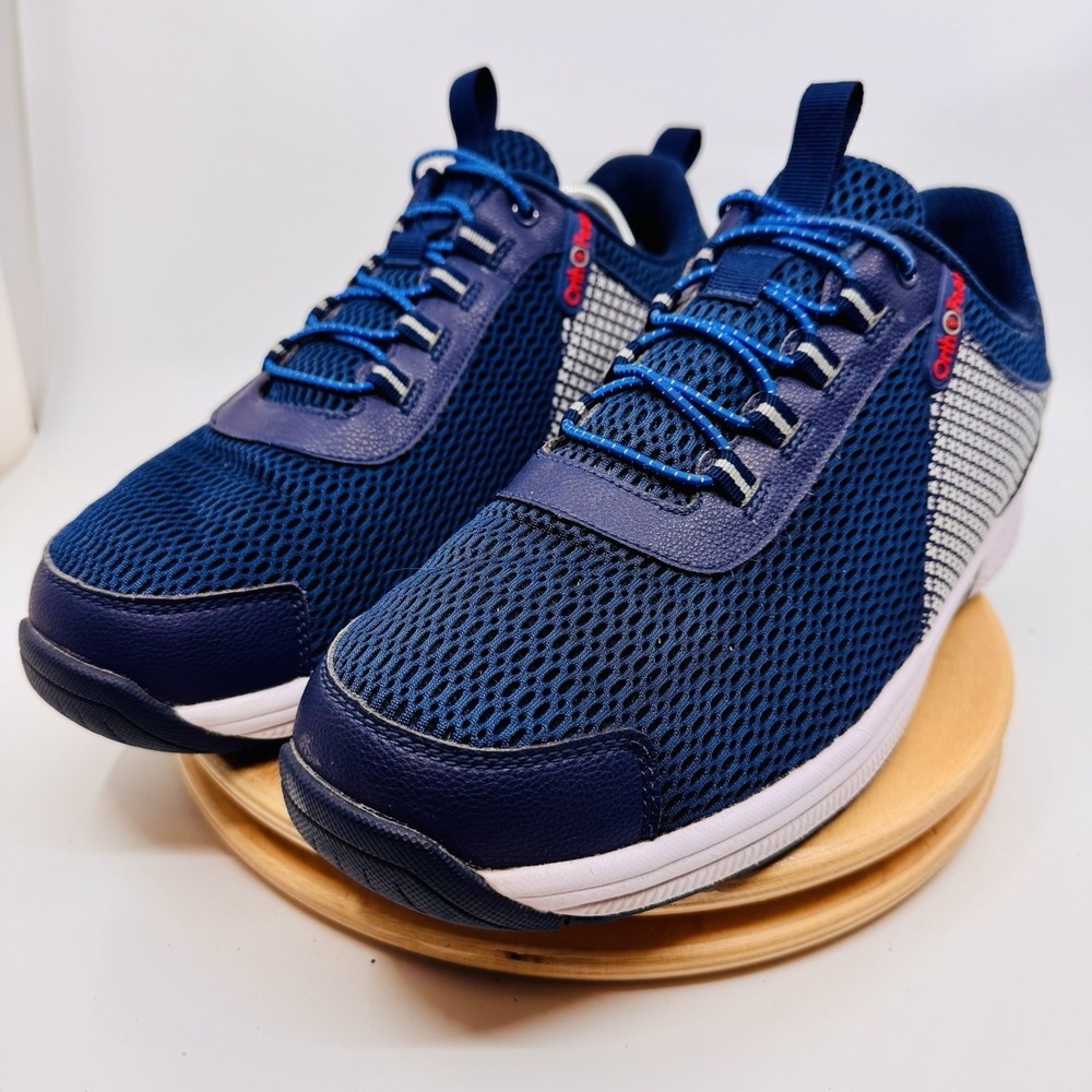Orthofeet 616 Edgewater Men's 11 2E XX Wide Blue Knit Casual Sneakers shoes - Picture 2 of 8